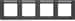 Berker 10246016 Rahmen mit Beschriftungsfeld, 4-fach, waagerecht, Q.1, anthrazit samt, lackiert