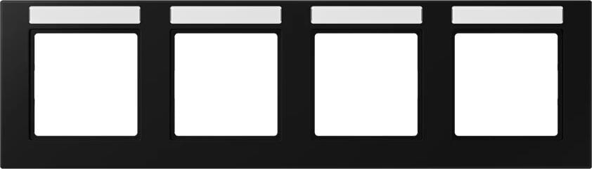Jung A55840BFNASWM Rahmen 4fach, mit Schriftfeld, A 550, Thermoplast lackiert, waagerechte Montage, graphitschwarz matt