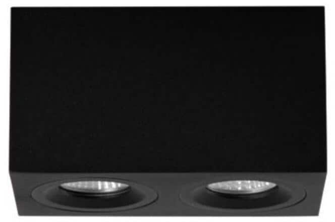 Brumberg M1 Anbaugehäuse, rechteckig, bündig, 2-fach, mit Modulhalterungen bündig, starr, IP20, max. 2x8W, ohne LED-Module, Aluminium, schwarz (451241