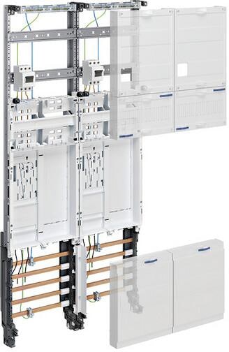 Hager ZK3EH62 Komplettfeld, univers Z, 2 Zählerplätze, BKE-I, Hauptschalter, H=1050mm 2-feldig