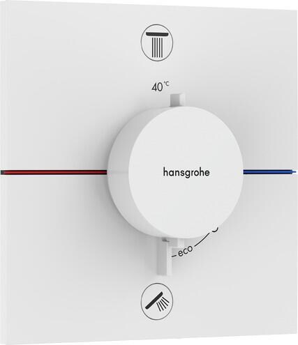 hansgrohe ShowerSelect Comfort E Thermostat Unterputz für 2 Funktionen mit integrierter Sicherungskombination nach EN1717, Metall, 26 l/min, Mattweiß,