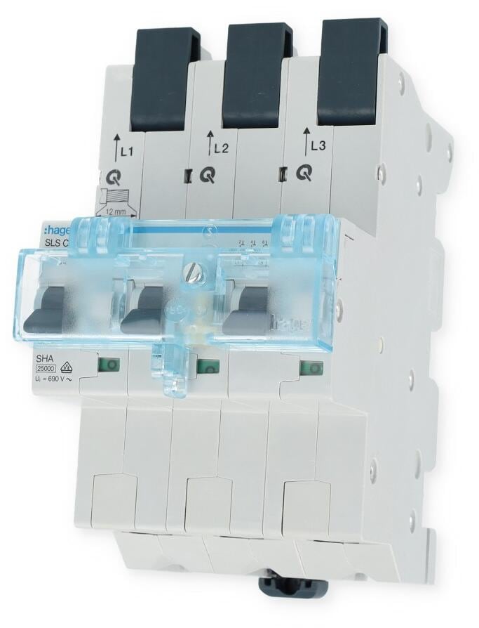 Hager HTS335C SLS-Schalter 3-Polig, Cs-Charakteristik, 35A, für Sammelschiene QuickConnect