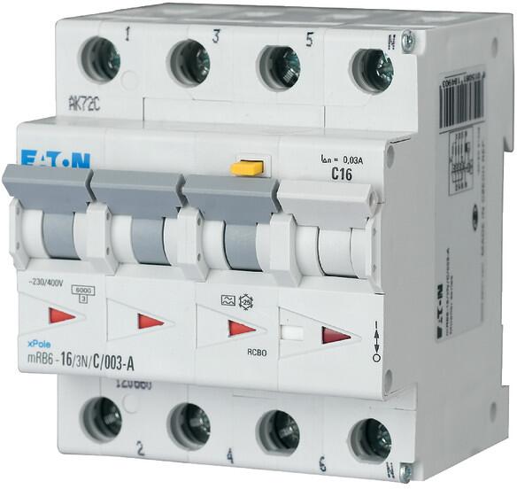 Eaton 120660 mRB6-16/3N/C/003-A FI/LS-Schalter, C-Charakteristik, 16A, 3p+N, 30mA (120660)