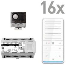 TCS PAIF160/006 audio:pack PRO Einbau für 16 Wohneinheiten, mit Einbaulautsprecher ASI12000 + 16 Freisprecher ISW6031 + Steuergerät NBV2600