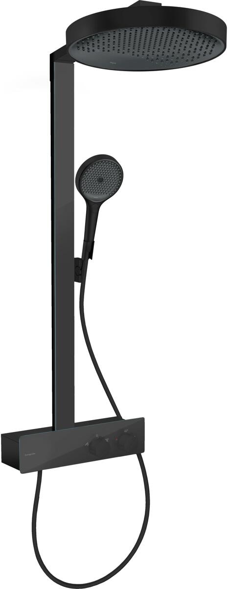 hansgrohe Rainfinity Duschsystem 360 1 Strahlart mit ShowerTablet 350, Metall, 15,9 l/min, 360 mm, Mattschwarz, (26853670)