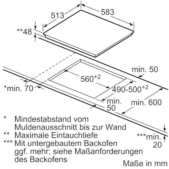 Wagner Edelstahl-Rahmen, Kochfeld, Sensor-Tasten Glaskeramik cm Autarkes Glaskeramik, breit, ET645HN17E Elektroshop 60 Siemens