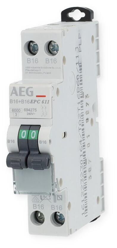 AEG EPC611B16 LS-Schalter Unibis, 6kA, B-Charakteristik (4TQA694275R0000)