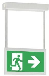 CEAG CGLine+ LED Rettungszeichenleuchte mit Baldachin únd Rohrpendel 1,5 m, inkl. LED-Versorgung, CGLine+ Technologie, 30 m