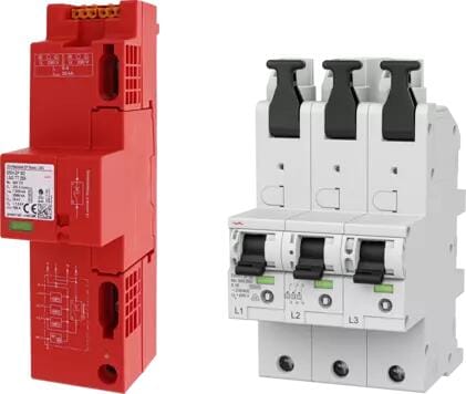Dehn ZP B2 LSG TT 255 + 1x DSHU 3P 50 Kombiableiter Set Typ 1 + Typ 2 + Typ 3 für TT- und TN -S-Systeme (909657)