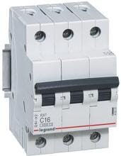 Legrand RX3 Leitungsschutzschalter, Charakteristik C, 63A, 3-Polig, 6kA, weiß (419241)