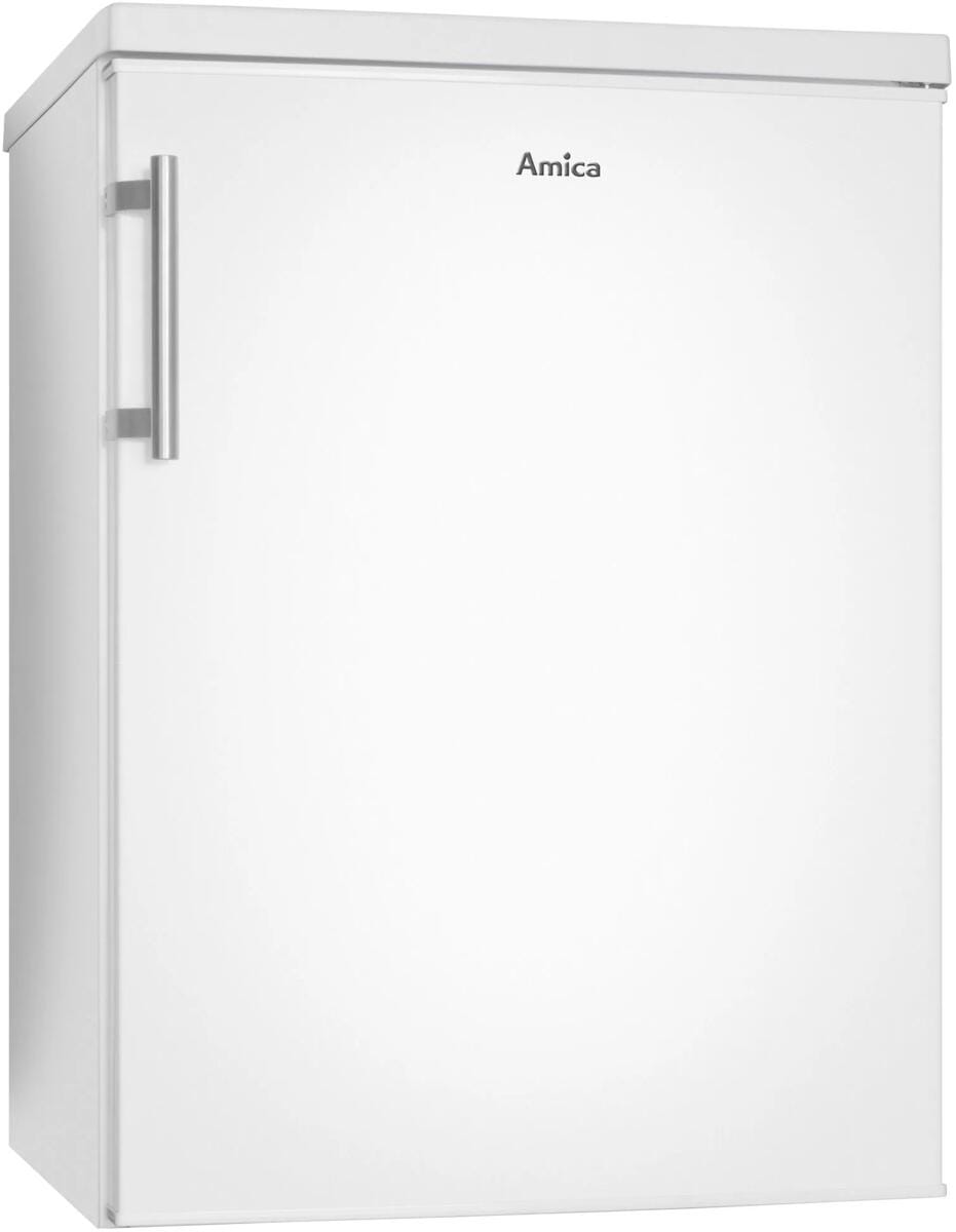 Amica KS 361 120 W Standkühlschrank, 60 cm breit, 136 L, mit Gefrierfach, LED-Innenbeleuchtung, Gemüsefach, weiß (1194390)