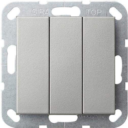 Gira 2830600 Wippschalter BS 3fach Aus System 55, Edelstahl