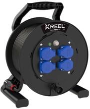PCE Kabeltrommel, XREEL 310 4xSSD nat, 40m, 3G2,5, H07RN-F BA K2, IP54, schwarz (9350202-p)