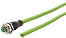 METZ CONNECT M12 Industrial Ethernet Leitung, X-kodiert, 0,5m, M12 Buchse gerade - freies Leitungsende, PUR (142M2X20005)