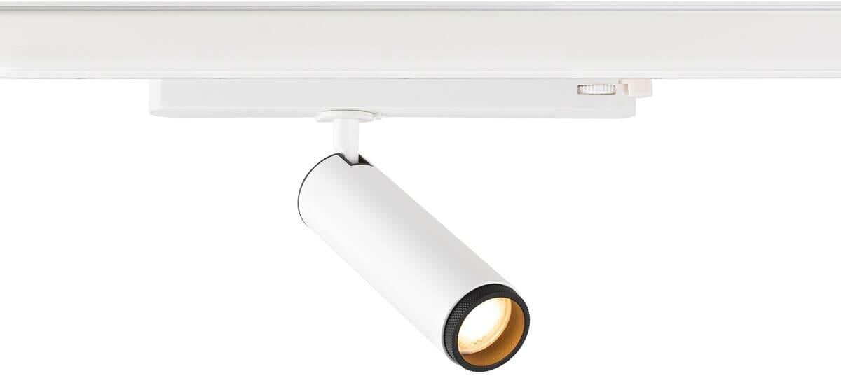 SLV GRIP! M Spot für 3-Phasen Hochvolt-Schienen-System, Ø4,3cm, 3000K, Phase, 20W, weiß/schwarz (1008443)