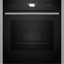 Neff B24FS33N0 N90 A+ Einbaudampfbackofen, 60 cm breit, 71 L, Wassertank, TFT-Display, Grill, CircoTherm, Kindersicherung, schwarz/Edelstahl