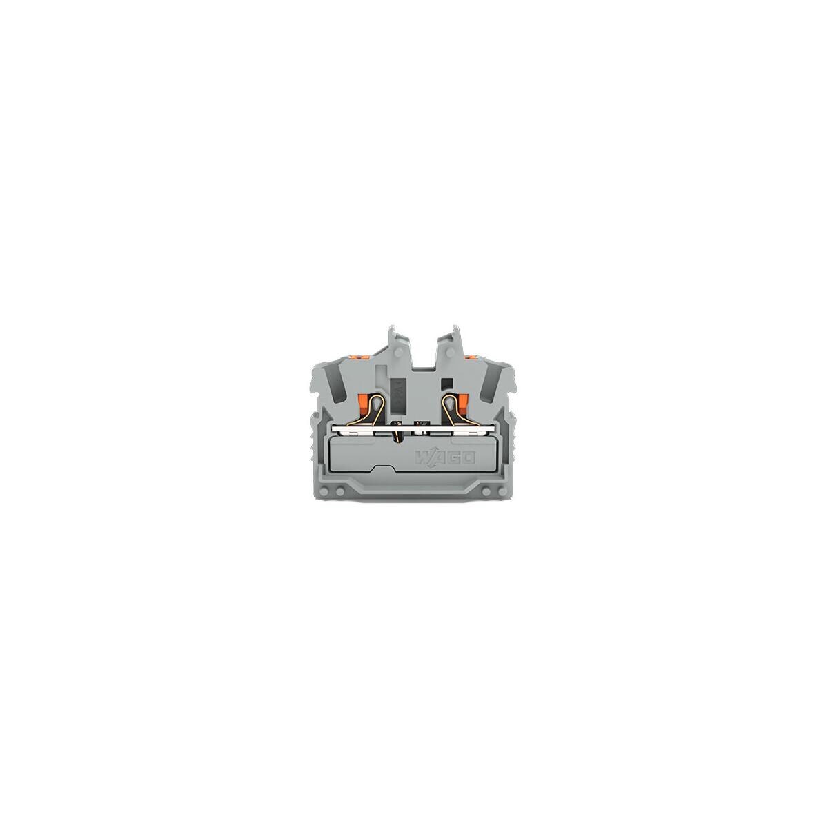 Wago 2252-321 2-Leiter-Mini-Durchgangsklemme mit Drücker, 2,5mm², Push-in Cage Clamp, grau