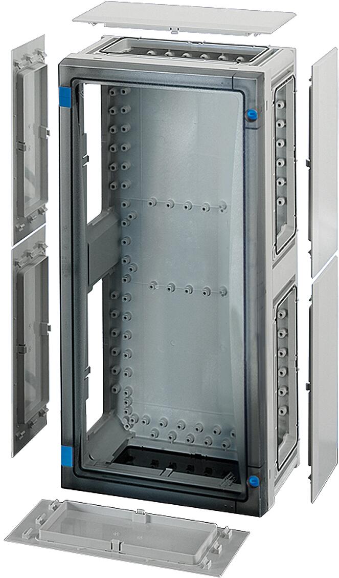 Hensel FP 0311 ENYSTAR Leergehäuse mit Verschlussplatten, Einbaumaße 486x216x140mm, grau