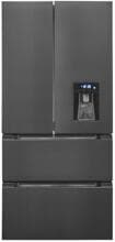 Exquisit FD490-160-WS-202E Stand Side-by-Side Kombination Frenchdoor, 83,6 cm breit, 506 L, NoFrost, Wasserspender, inoxlook-az