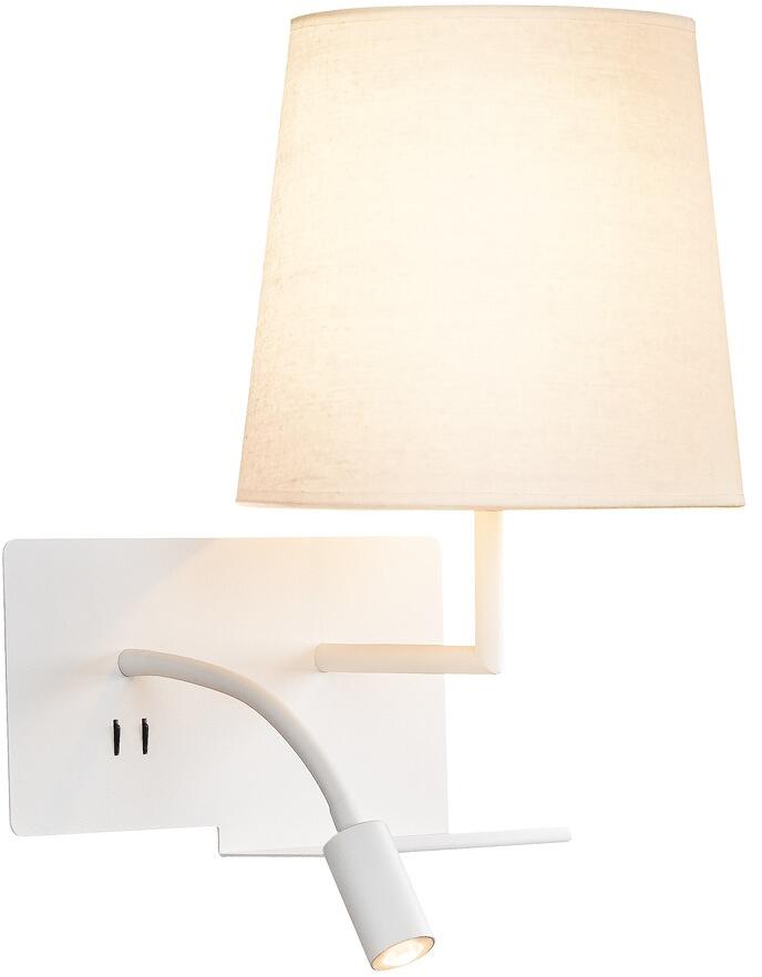 SLV SOMNILA FLEX Indoor LED Wandaufbauleuchte 3000K, Version rechts, inkl. USB Anschluss, weiß (1003460)