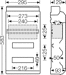 Hensel KV 9330 Automatengehäuse, 24TE, IP65, HxBxT 583x295x129 mm, grau