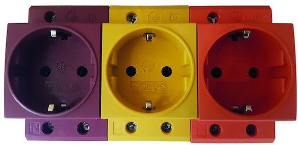 PROTEC.class PDSDR DIN-Steckdose, 16A, für Hutschiene, rot