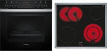 Siemens PQ212KA10 Einbau-Herd-Set mit Elektro-Kochfeld (EA64RGNA1E + HE273ABS3), 60 cm breit, 71 L, activeClean, cookControl10, 3D Heißluft, Rahmen aufliegend, schwarz