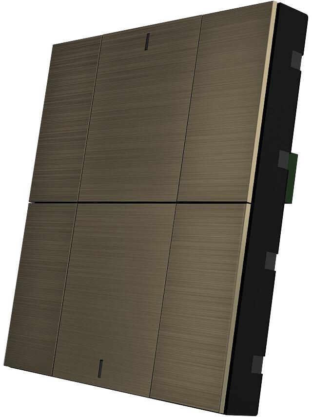 Interra iSwitch+ Raumsteuergerät, KNX, Wandmontage, 6 Tasten, Aluminium, Bronze (ITR340-0612)