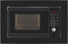 Exquisit EMW 20.1 G Einbau-Mikrowelle mit Grill, 800 W, Edelstahl, 59,5 cm breit, Grill, schwarz