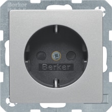 Berker 41236084 Steckdose SCHUKO mit erhöhtem Berührungsschutz, Q.1/Q.3, alu samt, lackiert