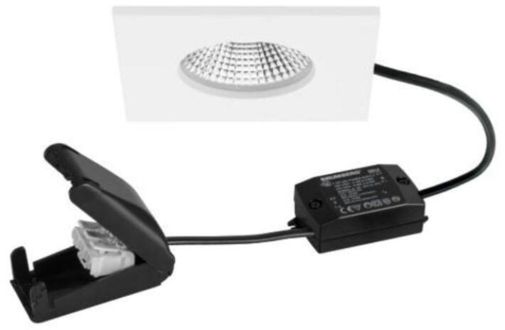 Brumberg BB21 LED-Einbaudownlight, 230 V AC, 50 Hz, 7 W, 36°, 3.000 K, quadratisch, starr, weiß (38481173AB)