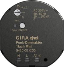 Gira eNet Funk-Dimmaktor 1fach Mini 20 - 250 W/VA, schwarz (542000)