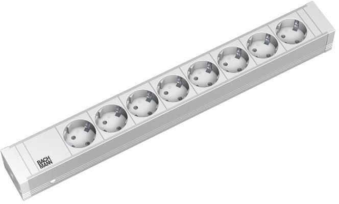 Bachmann Steckdosenleiste 8x Steckdose, 19 Zoll, 1,5HE, weiß (333.001)
