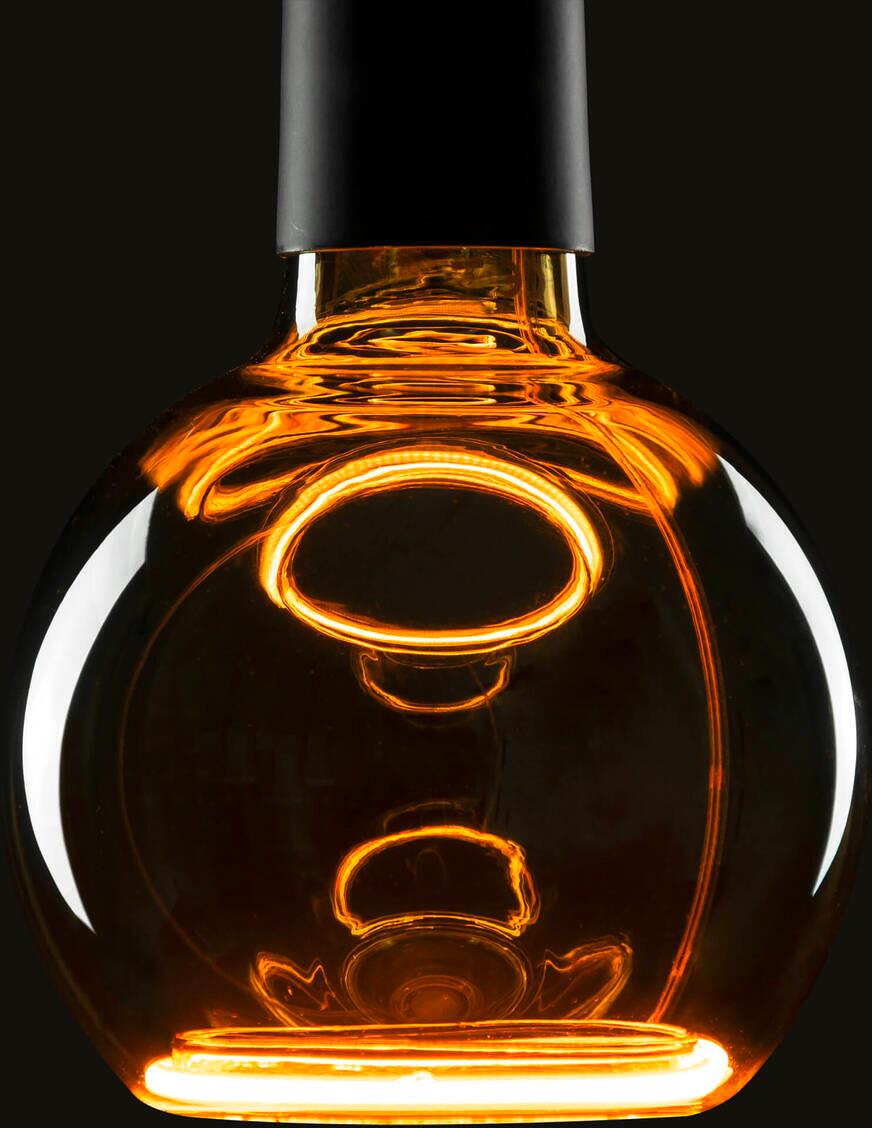 SLV LED Floating Globe 125 LED-Leuchtmittel, smokey black, E27, PHASE, 6W, 220lm, 1900K, rauchgrau (1008155)