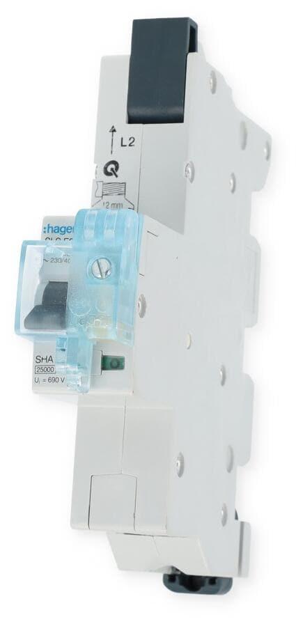 Hager HTS125E SLS-Schalter 1-Polig, E-Charakteristik, 25A, für Sammelschiene QuickConnect