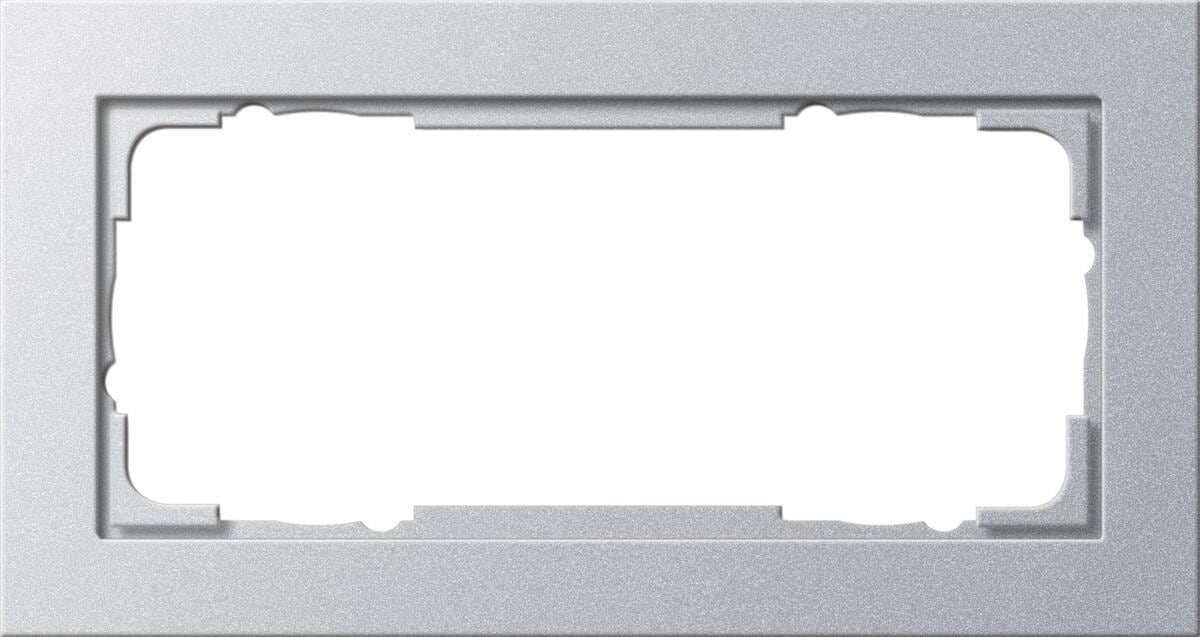 Gira 100225 Abdeckrahmen 2fach , ohne Mittelsteg, bruchsicher, Aluminium, System 55 E2
