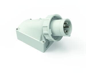 Bals Wandgerätestecker, 63A, 5p, >50V, 1H, GTB-W-ST, IP67, Gehäuse 170x118mm, grau ( ) (24689)