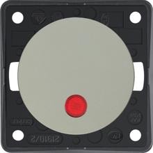 Berker 937522524 Kontroll-Ausschalter, 2-polig, mit Aufdruck "0", rote Linse, Integro Flow/Pure, edelstahl matt, lackiert
