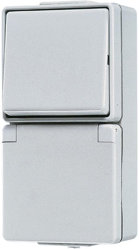 Jung 676W SCHUKO Steckdose 16 A 250 V mit Schalter Universal Aus-Wechsel 10 AX 250 V, WG 600