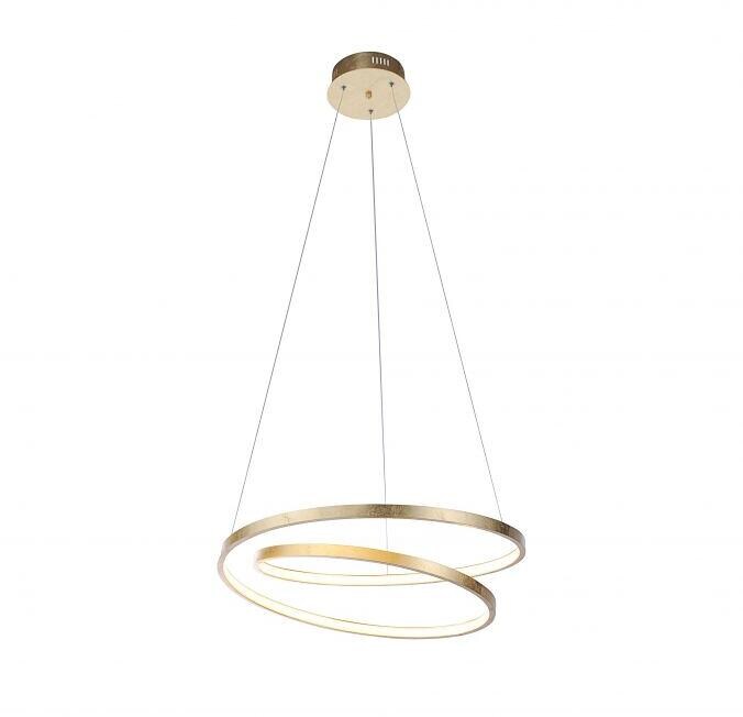 Paul Neuhaus LED-Pendelleuchte, gold, geschwungener Leuchtring, Dimmfunktion, modern, 30W, 4000lm (2472-12)