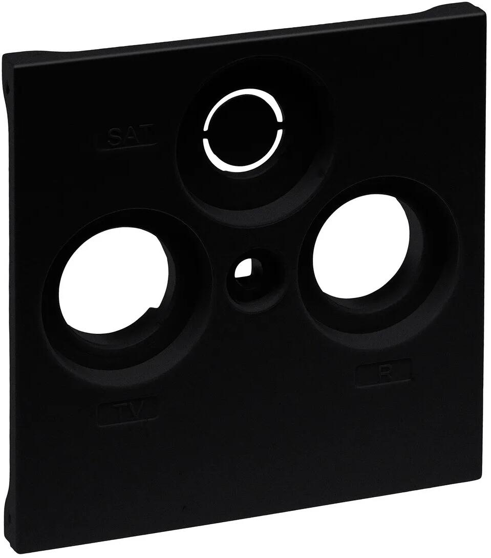Legrand SEANO Abdeckung TV-R-SAT für Fremdfabrikate von Axing, Triax, Wisi, Hirschmann und Astro, schwarz lackiert (765356)