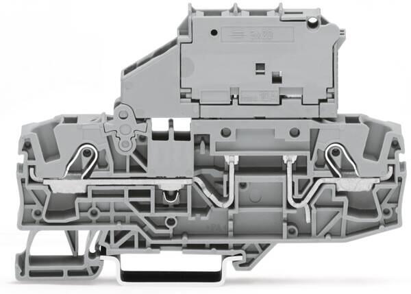 Wago 2-Leiter- Sicherungsklemme für Tragschiene 35 x 15 / 35 x 7, 6 mm², Push-in CAGE CLAMP , grau (2006-1611)