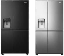 Hisense Stand Side by Side Kombination, 91 cm breit, 632 L, Total NoFrost, Wasserspender, Wassertank, Multi Air Flow, LED Touch Display,