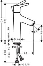 hansgrohe Talis S Einhebel-Waschtischarmatur 100 ohne Ablaufgarnitur, Messing, 5 l/min, Chrom, (72021000)