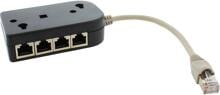 InLine ISDN Verteiler, 8x RJ45 Buchse, 15cm Kabel, mit Endwiderständen (69938)