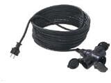 Bachmann Schutzkontakt-Verlängerung, HO7RN-F 3G15, 3-fach Gummi-Hängekupplung, 10 m, schwarz (343.175)