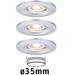 Paulmann LED Einbauleuchte Nova Mini Coin Basisset starr IP44 rund 65mm Coin 3x4W 3x310lm 230V 2700K, chrom (94303)