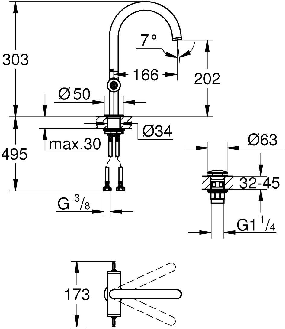 GROHE Atrio Private Collection Waschtisch-Einlochbatterie, 1/2 