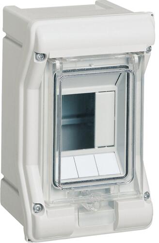 Hager VE103SN Vector Kleinverteiler, Aufputz, 1-reihig, IP65, 3PLE, UV-stabil, ohne Leitungseinführung, grau