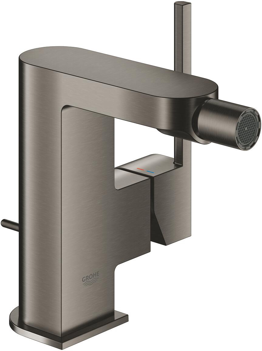 GROHE Plus Einhand-Bidetbatterie, Einlochmontage, Zugstangen-Ablaufgarnitur 1 1/4"", hard graphite gebürstet (33241AL3)